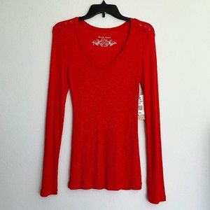 NWT - Burnt Orange Derek Heart Long-Sleeved Shirt